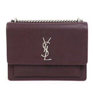 Saint Laurent Shoulder Crossbody Burgundy YVES Bag Chain Red Sunset